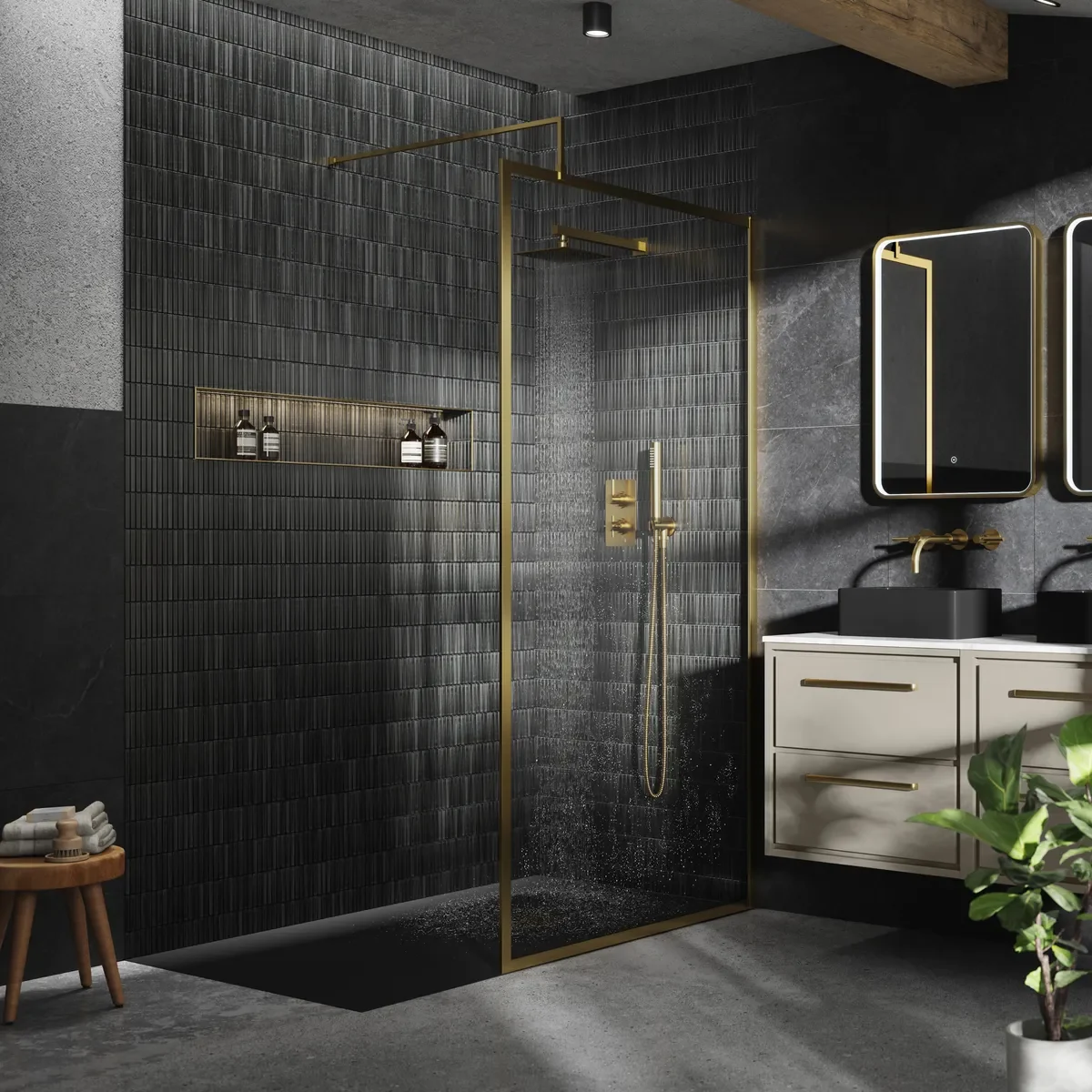 Hudson Reed fluted shower screen